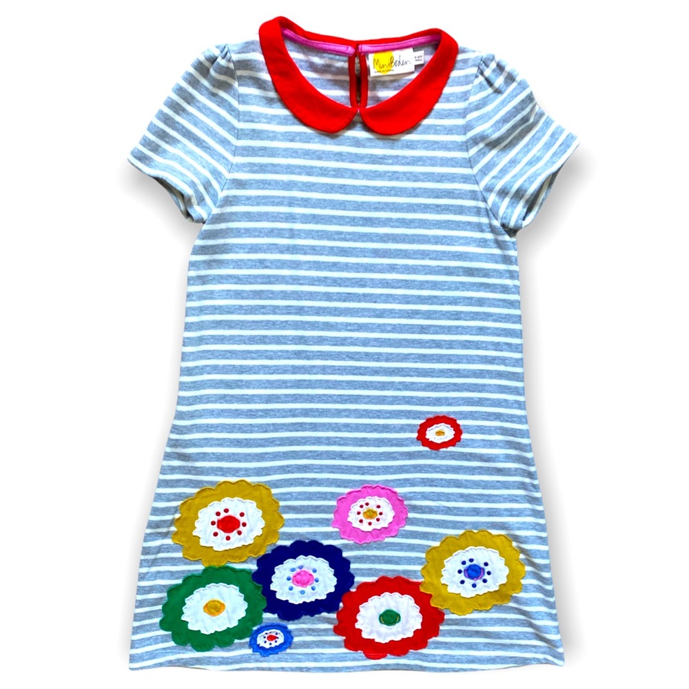 Mini Boden Flower appliqué dress, NWOT, 9-10